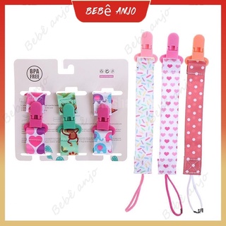 3pçs / Conjunto De Prendedor De Chupeta De Bebê Com Corrente Para Mamilos