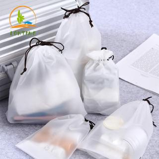 (10 Pçs) Bolsa De PVC Translúcido Impermeável Com Cordão Para Armazenar Cosméticos