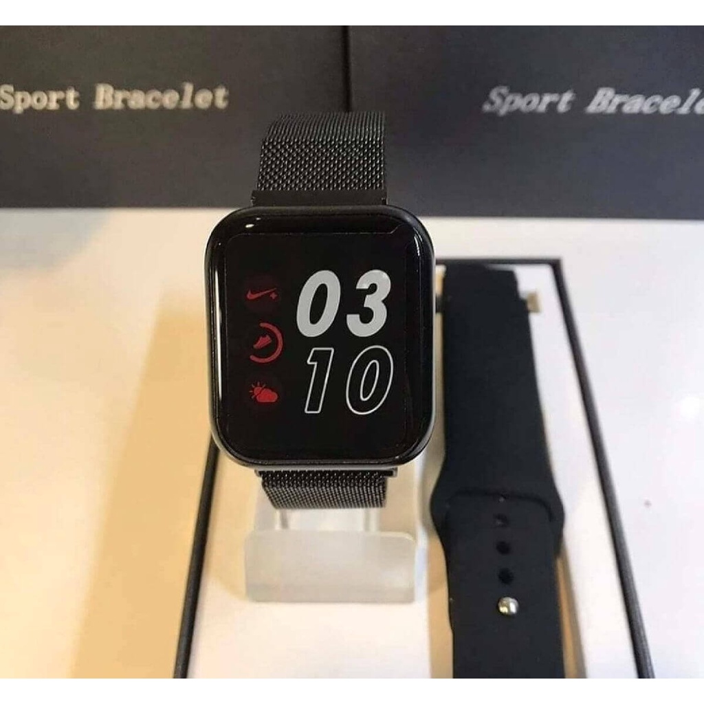 Relógio Inteligente Smartwatch Fit 80 Preto Com Duas Pulseiras Homem e Mulheres