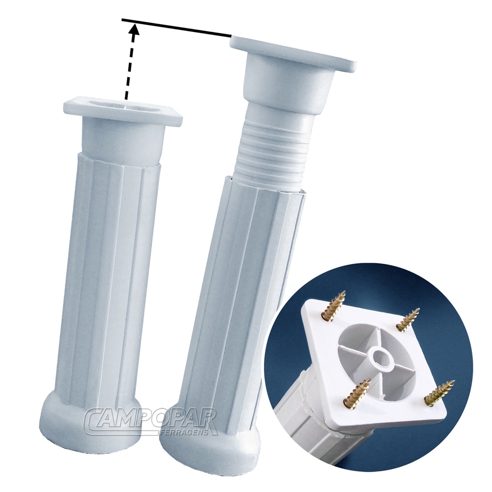 4 Pé Para Móvel Armário Cozinha Plástico 14 a 17cm + Parafusos em Oferta na Shopee