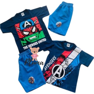Conjunto de Bermuda e Camiseta Infantil Vingadores Roupas de Meninos