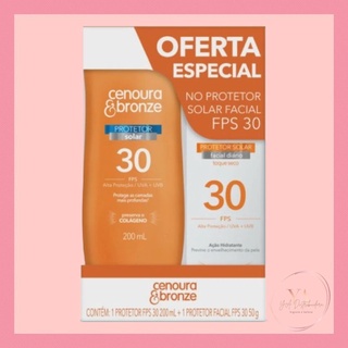 Kit Cenoura & Bronze Protetor Solar Corporal FPS30 200ml + Protetor Solar Facial FPS30 50g