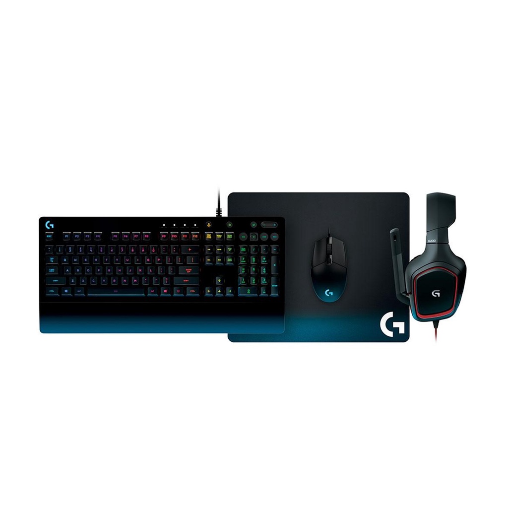 Kit Gamer Teclado Mouse Headset Mousepad Rgb Logitech Gear UP ...