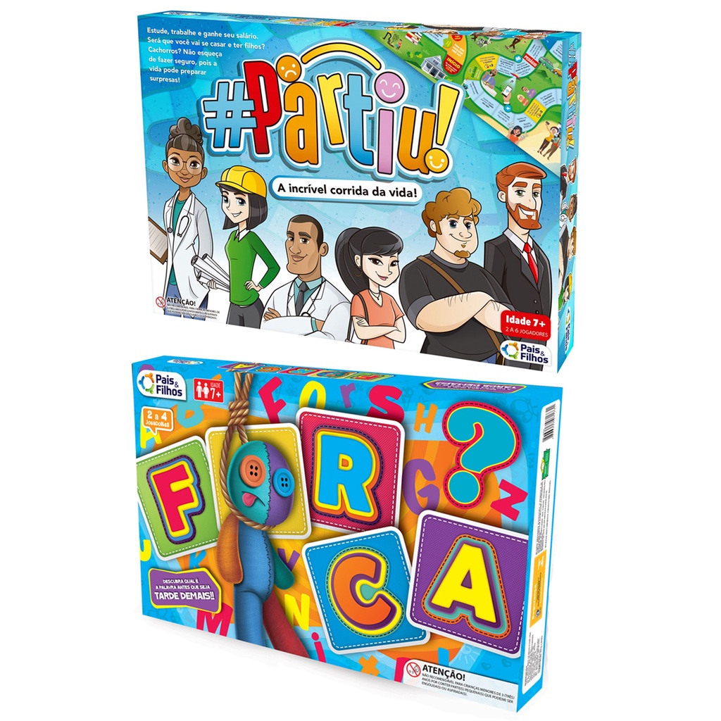 Jogo de Tabuleiro Partiu a Incrível Jornada da Vida + Forca - Pais e Filhos