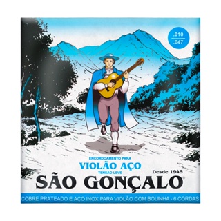 Encordoamento São Gonçalo 010 Leve com Bolinha para Violão Aço em Oferta na Shopee
