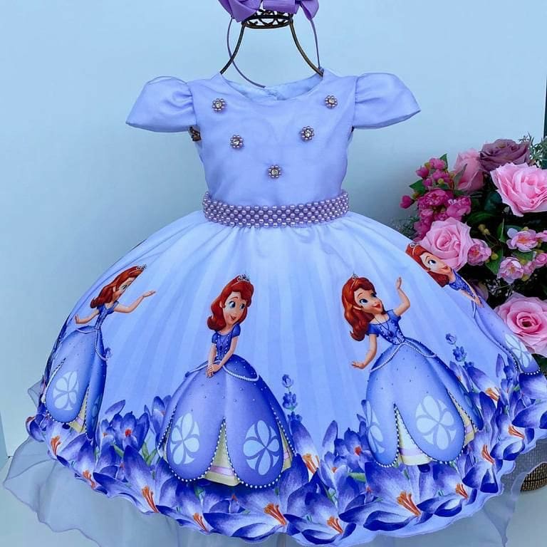 Vestido Tematico Luxo Princesa Sofia 1 ano | Shopee Brasil