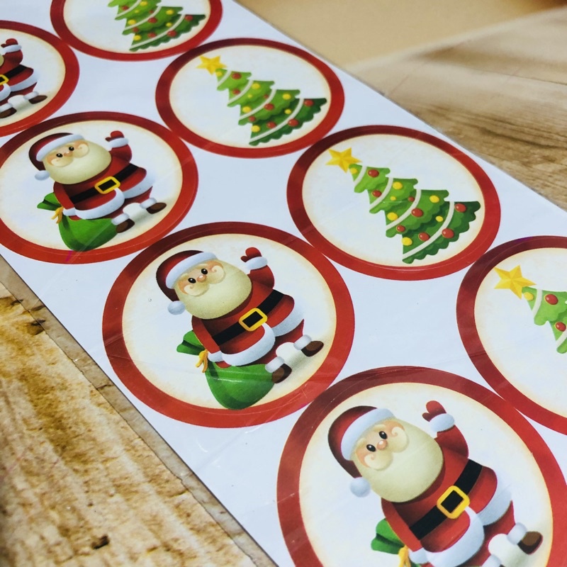 16 adesivos redondos latinhas lembrancinhas garrafinhas para festa TEMA NATAL 63.5 - Stationery
