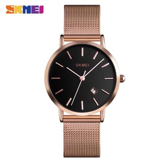 Skmei Relógio de luxo feminino Data da água da moda ouro feminino malha de aço inoxidável relógio de quartzo feminino em Oferta na Shopee