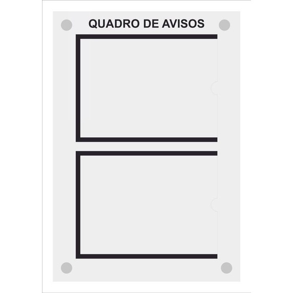 Quadro De Aviso Gestão H Com 2 Displays A4 Acrílico Preto