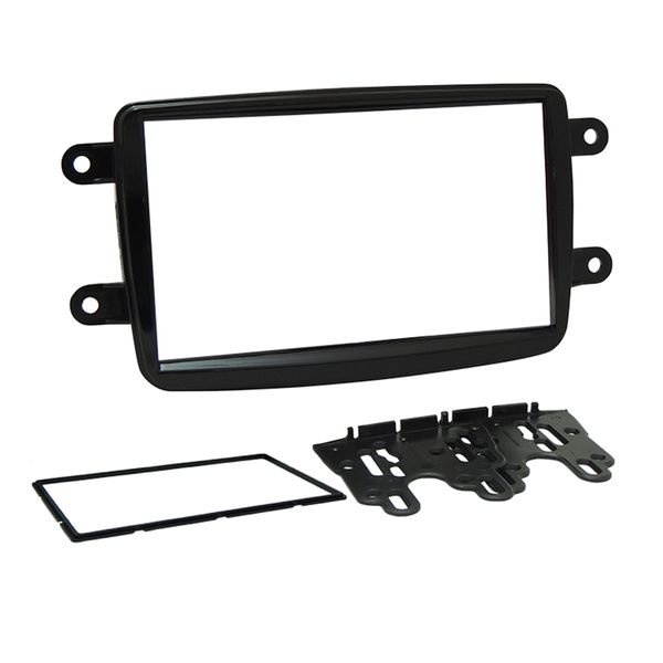 Moldura 2 Din Renault Kwid, Captur, Duster, Sandero, Logan - Black Piano em Oferta na Shopee