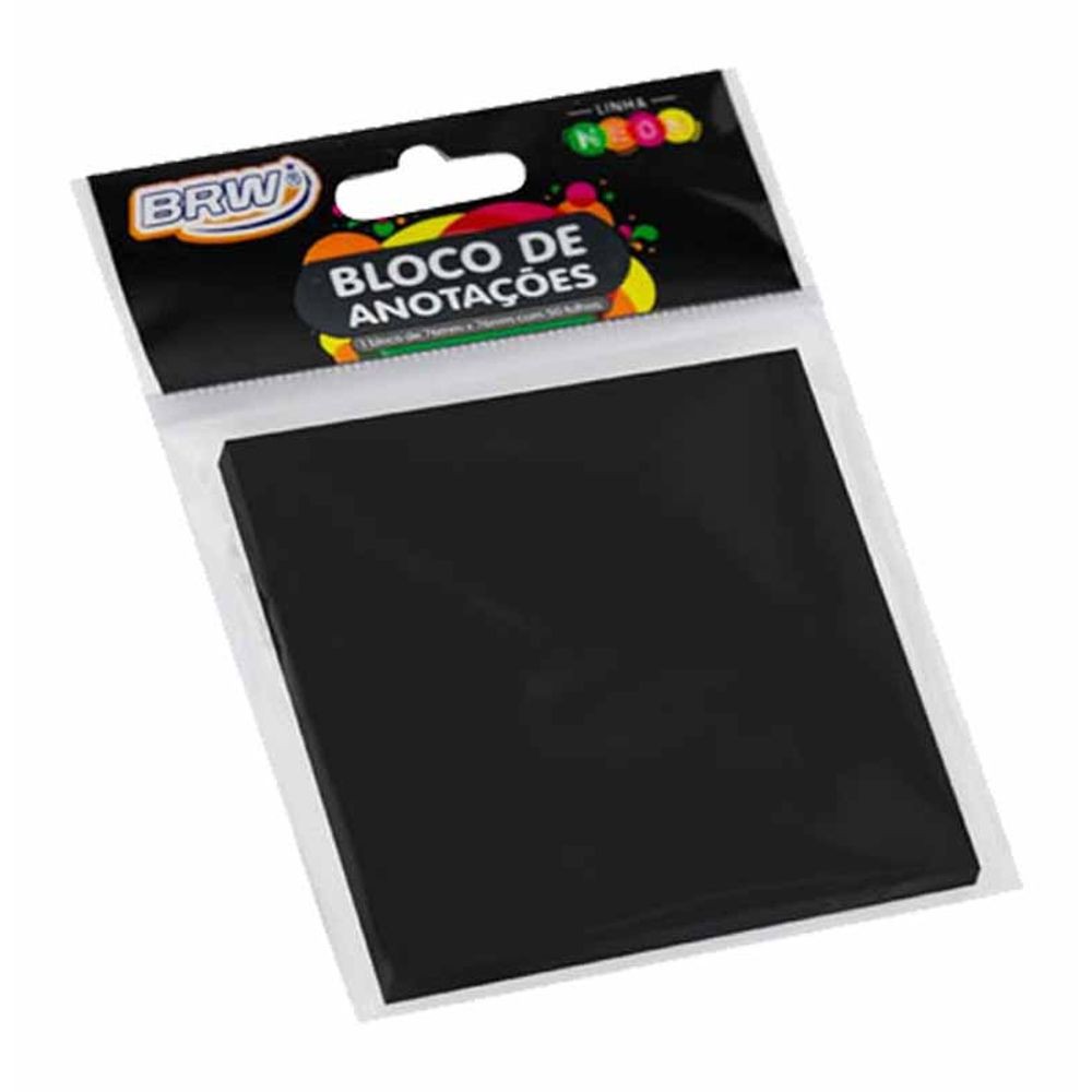 Bloco De Notas Adesivo 76x76mm Com 1 Bloco De 50 Folhas Preto BRW BA7653 Shopee Brasil