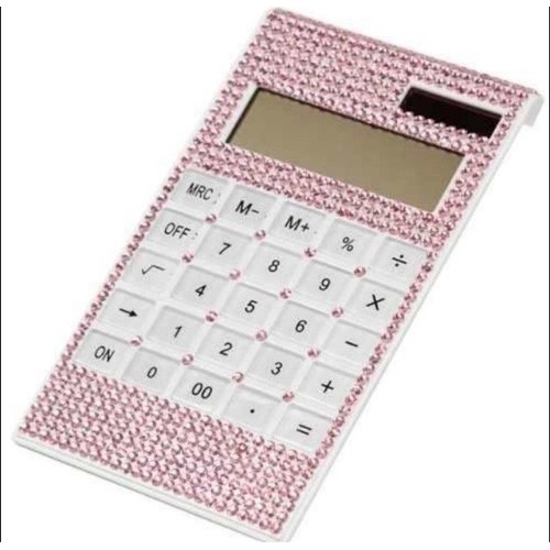 Calculadora Blogueira Strass Brilhante Rosa