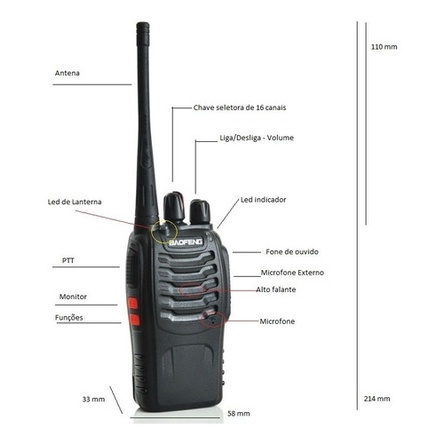 Baofeng Bf 888s Uhf 400/470 Mhz - Em Estoque
