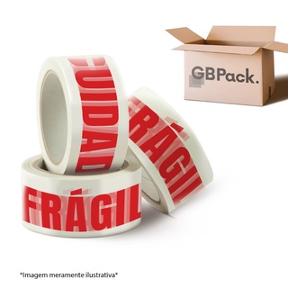 Fita Cuidado Frágil GBPack® 50m Fundo Branco Muito Resistente Empacotamento