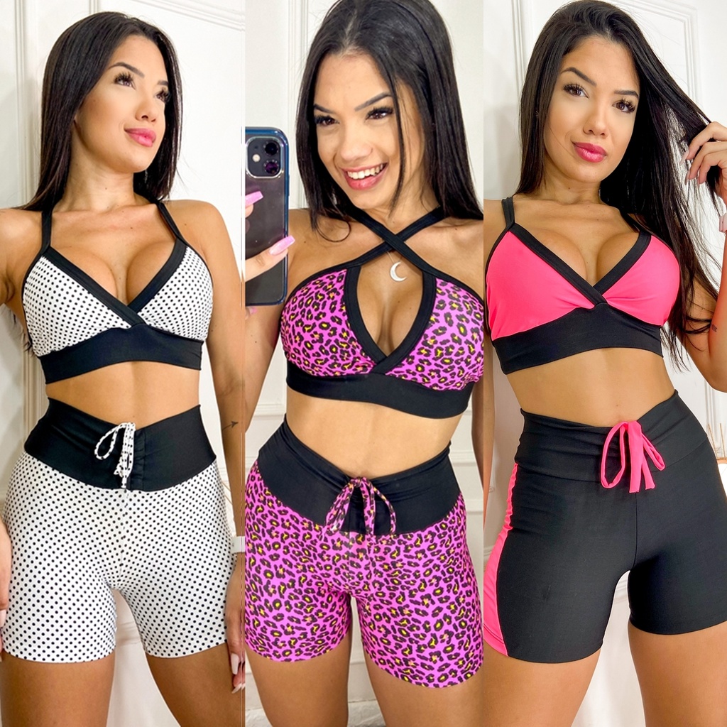 Conjunto Fristyle Fitness Short e Top Academia - Feminino em