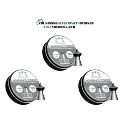 3 Chumbinhos Cordilheira Striker Alto Impacto 5,5mm Kit 3 | 375 Unidades