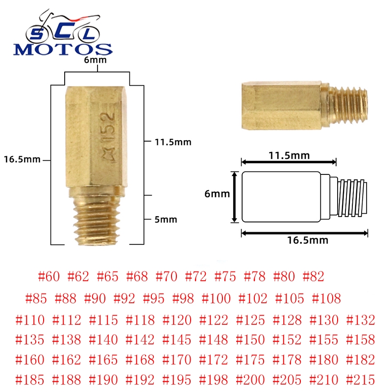10 Pçs / Kit Carburador Jato Principal