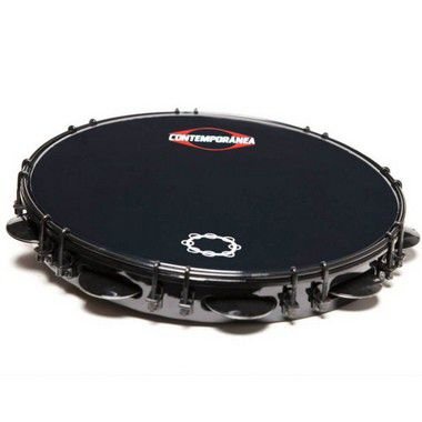 Pandeiro Contemporanea Black 12'' Formica Preta 40pbcf