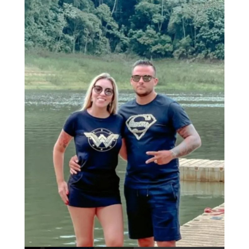 Camiseta Masculina ou Babylook Feminina super heróis mulher maravilha ou super men