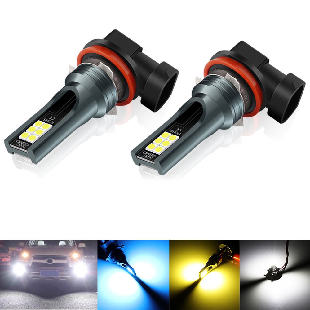 2 Pcs Farol Milha LED H11 9005 HB3 9006 HB4 H8 H1 H3 Super Brilhante Luzes De Nevoeiro Do Carro Lâmpada 12 V 3000 K