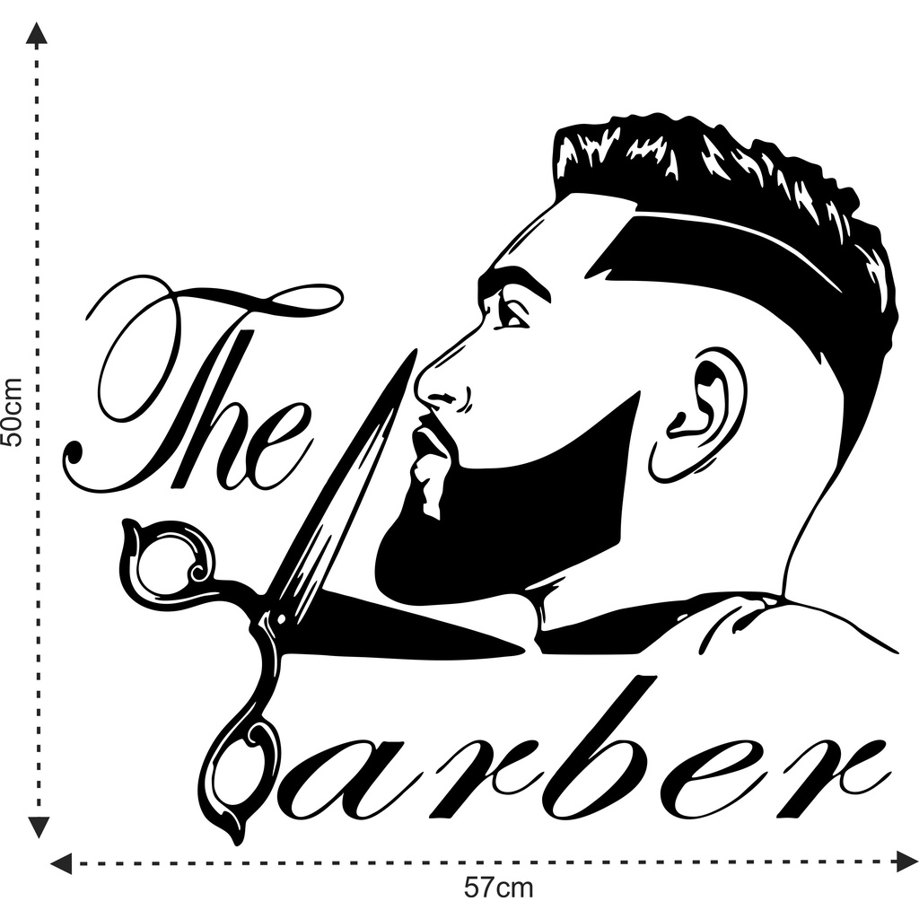 Adesivo Barbearia 57x50cm Salão Porta Vidro Parede barbeiro Barb03 | Shopee  Brasil