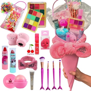 Kit de Maquiagem Infantil Criança Buquê Com Pincéis para Presente Dia das Crianças Aniversário + Brinde Surpresa em Oferta na Shopee