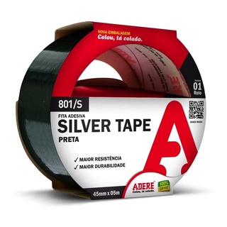 Fita Silver Tape Reforçada 45x5 Adere Preta