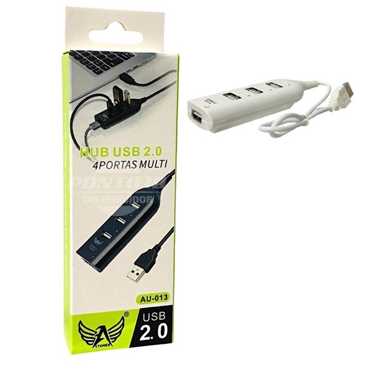 Hub usb 2.0 4 entradas saída USB multi cabo 0,50m - AU-013