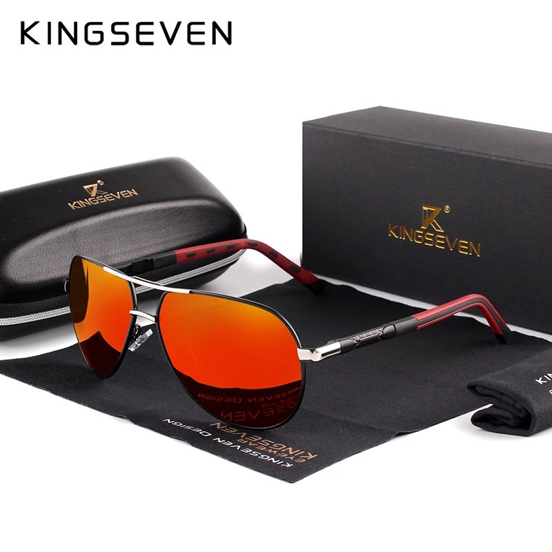 Óculos De Sol Aviador Polarizado Kingseven Original Proteção