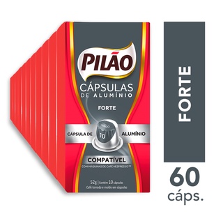 Kit 60 Cápsulas de Café Pilão Forte 10