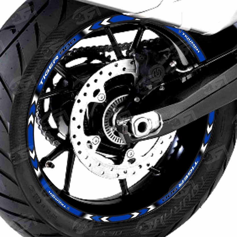 Adesivo Friso Refletivo Roda Moto Triumph Tiger 900 GT PRO Tiger 900 Rally PRO M01 azul