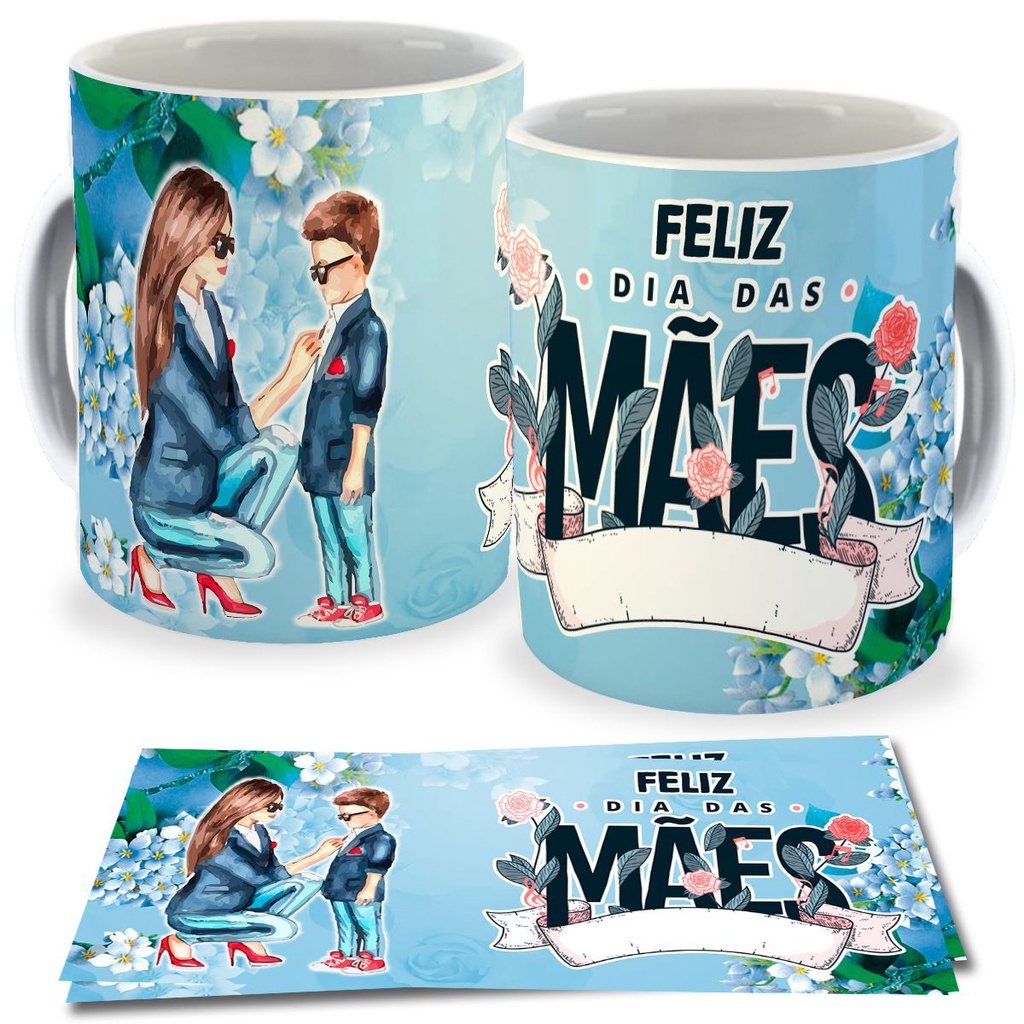 Caneca Dia das Maes - Presente para Mães Aniversário de Porcelana com Nome e Frases Lembracinha 102