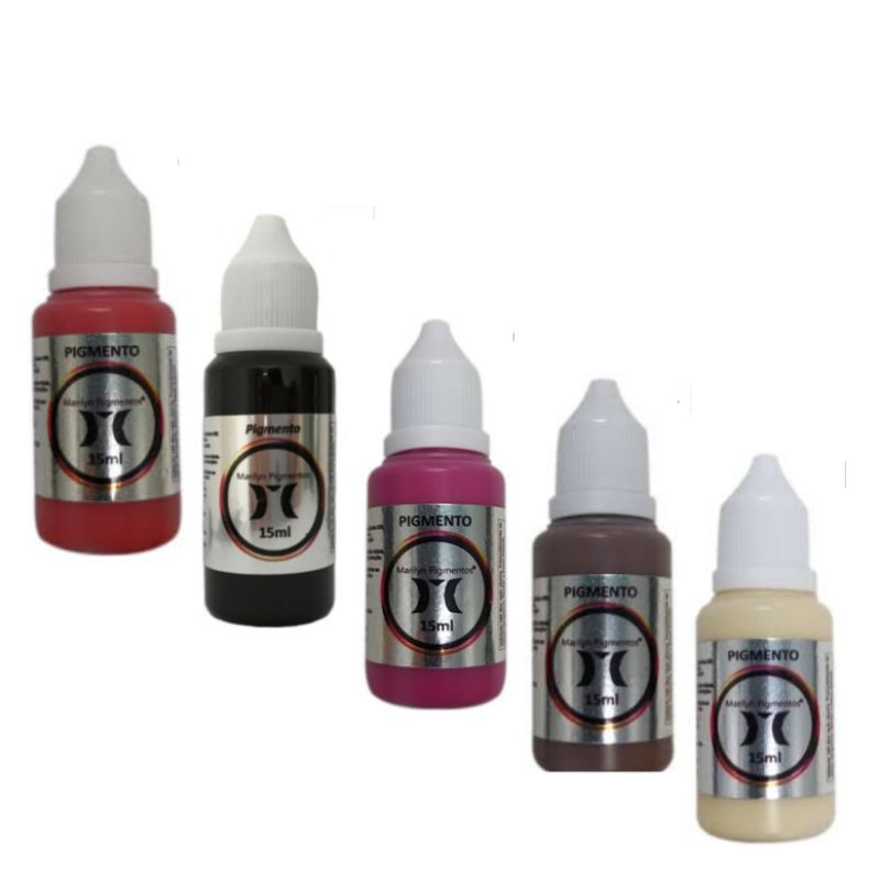 5 Pigmentos Marilyn 15ml + Brinde 1 tebori