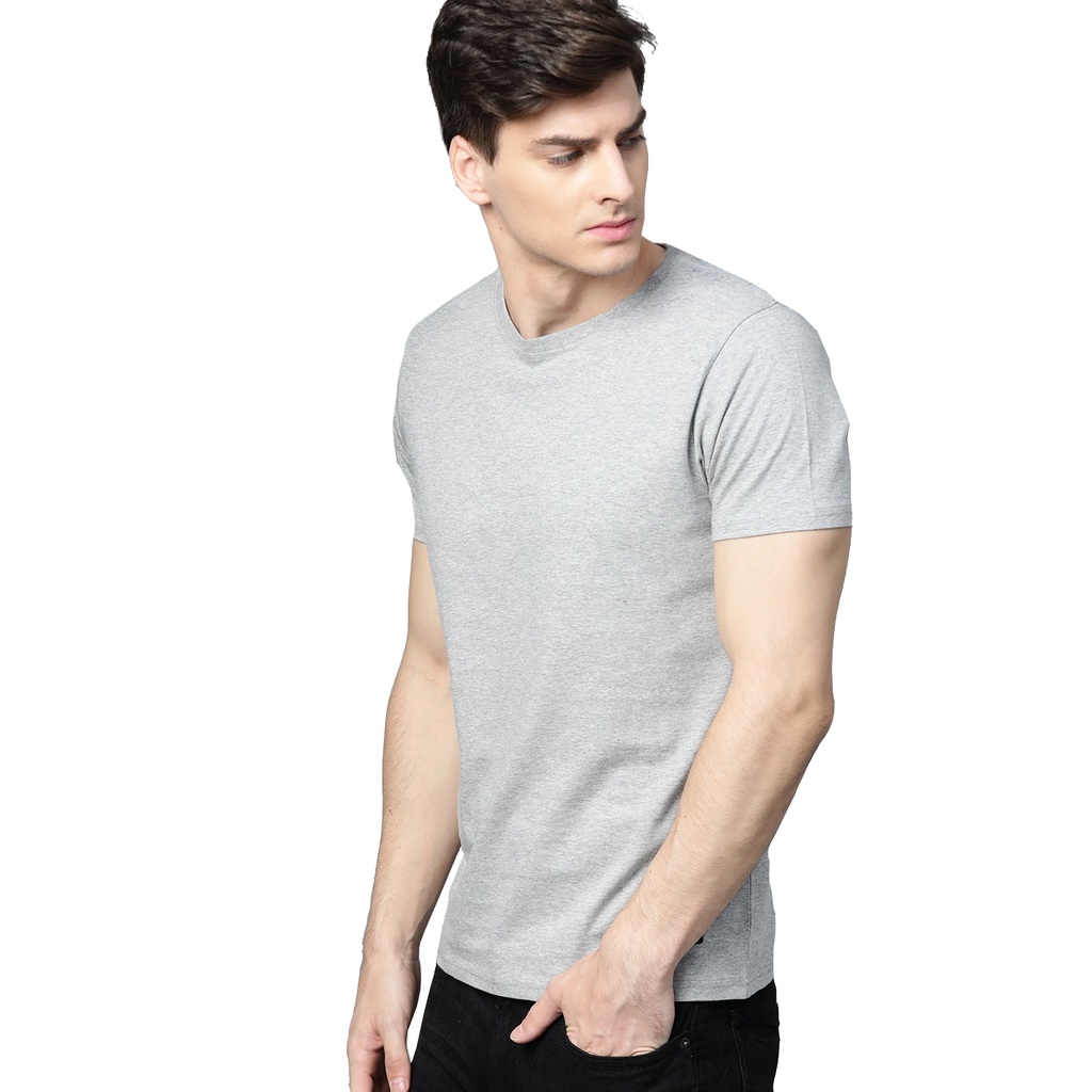 Camiseta Masculina Básica Justa ao Corpo Slim Fit 100%Algodão