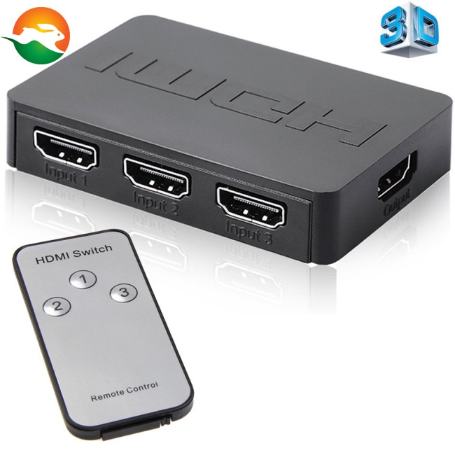 Hdmi Splitter 3 Hub Port Box Auto Switch 3 Em 1 Out Switcher 1080p Hd Com Controle Remoto Para Xbox360 Ps3 Hdtv Projetor