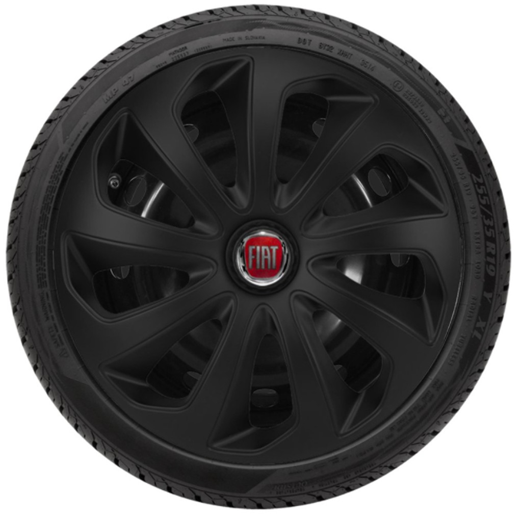 Jogo Calota Aro 14 Toda Linha Fiat Palio Siena Strada Argo Cronos Fiorino Mobi LC118 Preto Fosco PROMOÇÃO IMPERDÍVEL