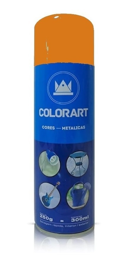 Tinta Spray Laranja Metalico Colorart 300ml