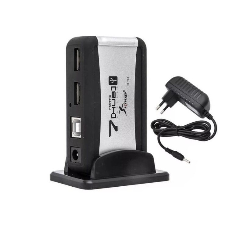 Hub Usb 2.0 C/ 7 Portas Extensoras C/ Fonte Bivolt Barato