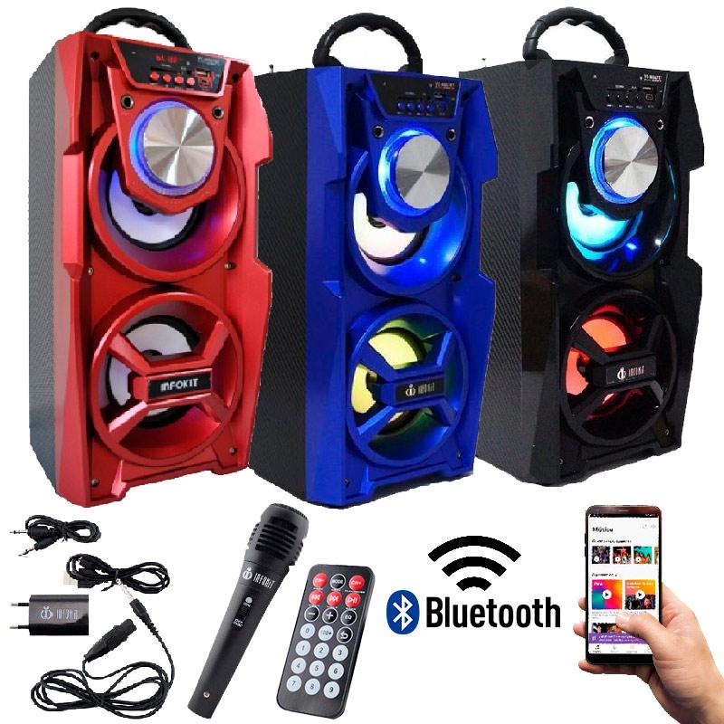 Caixa de Som 12W Amplificada com Bluetooth, USB e Microfone M867BT Cores Variadas INFOKIT - Audio