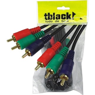 Cabo Vídeo Componente 3+3 Rca Profissional 3 Metros