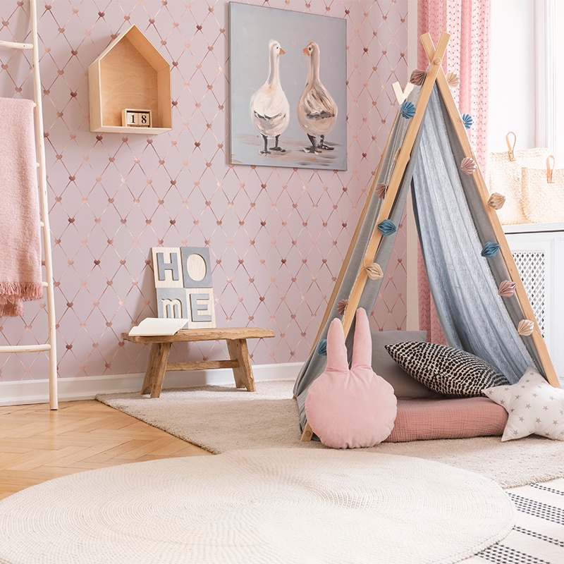 Papel De Parede 3D Rose Gold Florença - Quarto, Sala, Blogueira