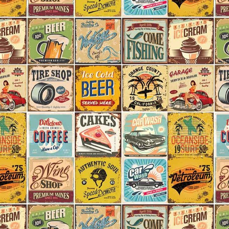 Papel De Parede Para Cozinha Azulejos Coloridos 1 metro em Oferta na Shopee