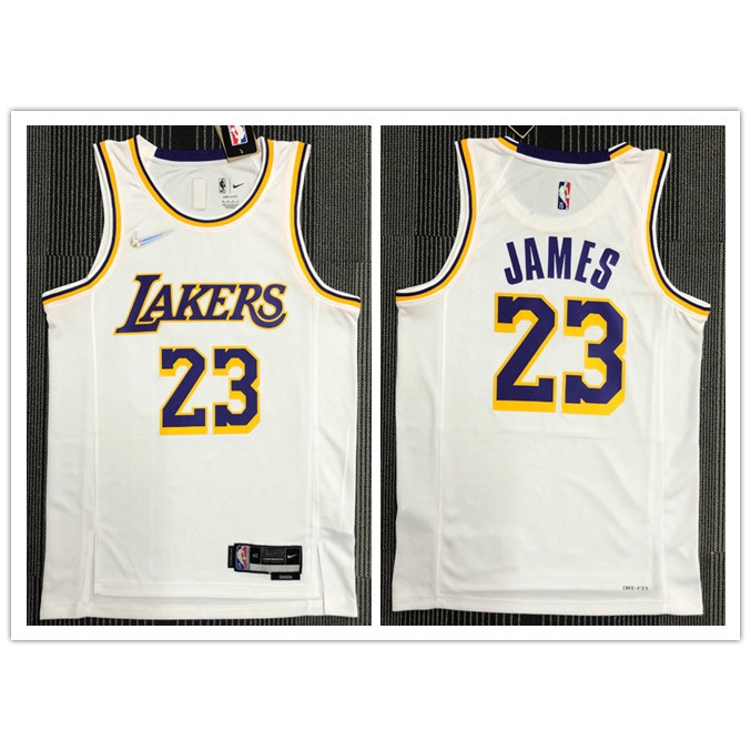 hot pressed 2022 nba Los Angeles Lakers No. 23 James white basketball jersey