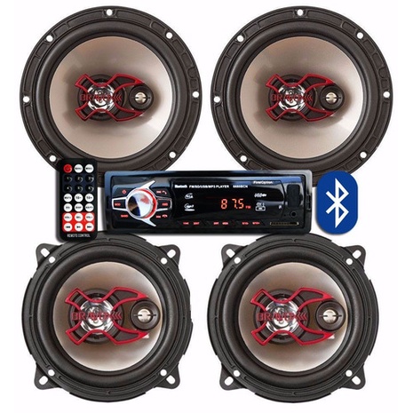 Kit Som Bluetooth Novo Vectra + 4 Alto Falante Bravox 200w - Spare Parts and Accessories for Vehicles