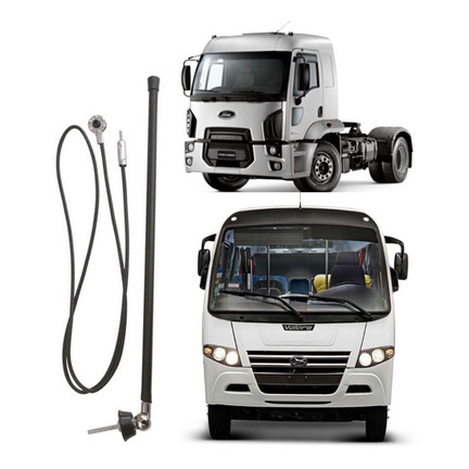 Antena de Teto Haste Externa Recepção AM FM para Caminhão Ford Cargo, Onibus, Marcopolo, Vans, Mercedes Benz 1618 Bicudo
