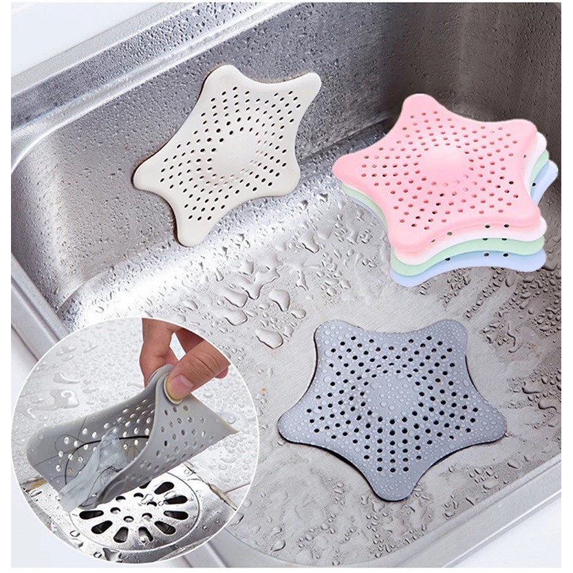 Tampa de Ralo Formato Estrela / Filtro de Pia em Silicone com Ventosas em Oferta na Shopee