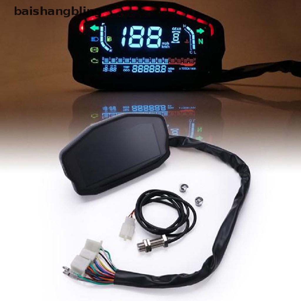 Bsbl Universal Motocicleta LCD Tacômetro Digital LED Velocímetro Odômetro Medidor