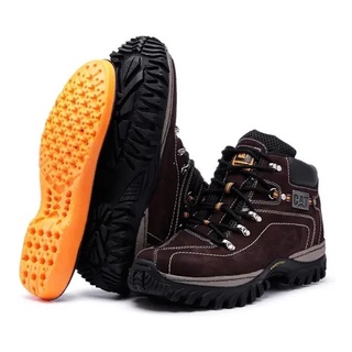 Bota caterpillar coturno couro preto + chinelo tiras em Promoção na  Americanas