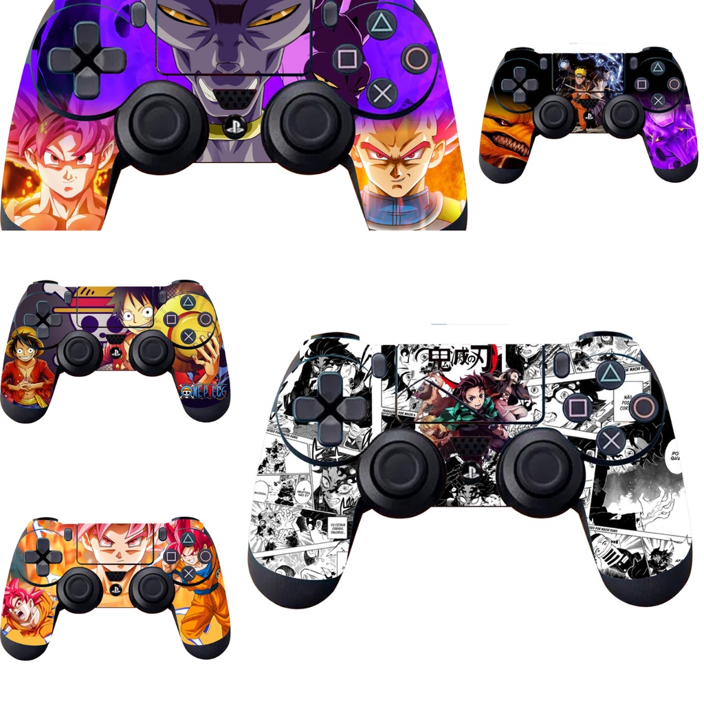 Skin Premium Controle Playstation 4 Ps4 One Piece Kimetsu Spiderman Dragon Ball Naruto Animes