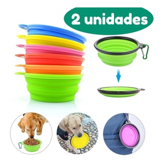 Kit Comedouro Pote Retrátil Bebedouro Portátil Pet 2 Unidades em Oferta na Shopee